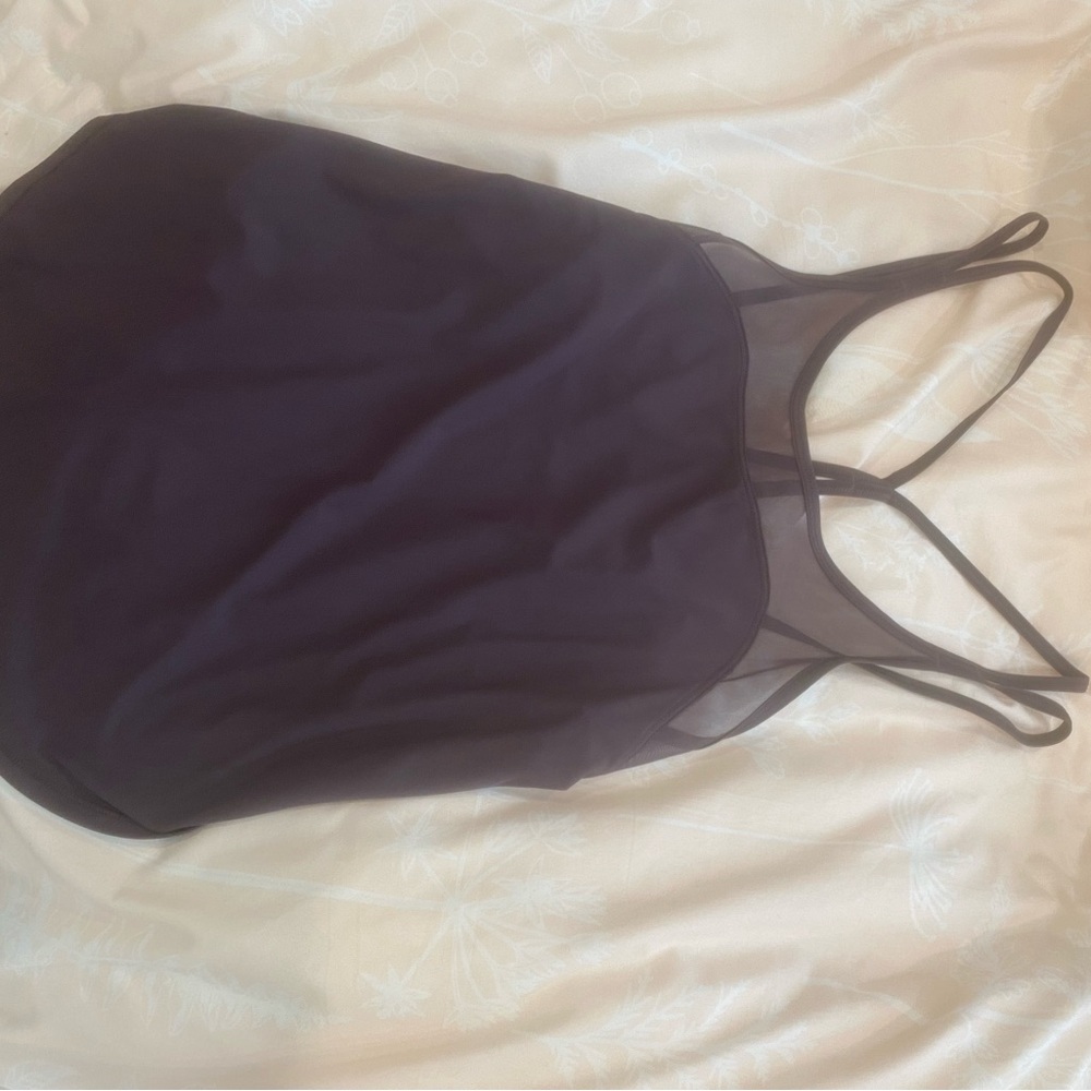 Black Sleeveless Top with Sheer Straps